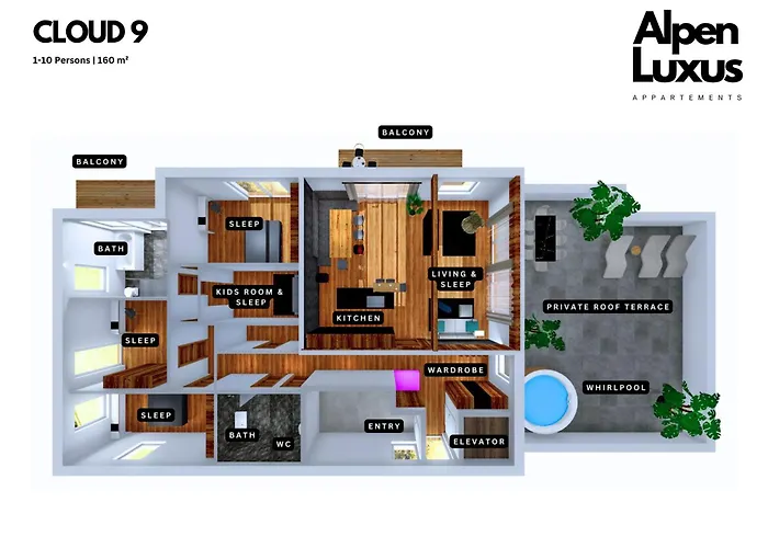 Cloud 9 With Private Roof Terrace & Whirlpool - An Alpenluxus Appartement, Zillertal